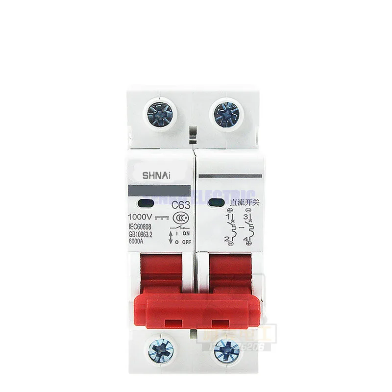 2P DC 1000V Солнечный мини выключатель 6A/10A/16A/20A/25A/32A/40A/50A/63A MCB для PV | Обустройство дома