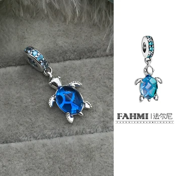 

2020 Summer New 100% 925 Sterling Silver Murano Glass Sea Turtle Dangle Charm Bracelet High Quality Fashion Jewellery For Women