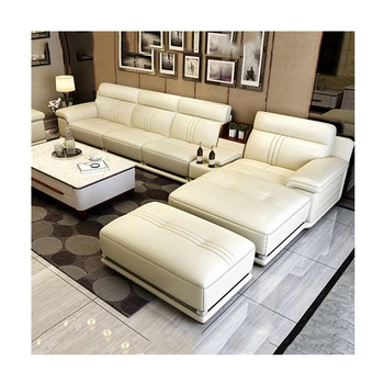 

New design living room sofa set top grade genuine leather sofa