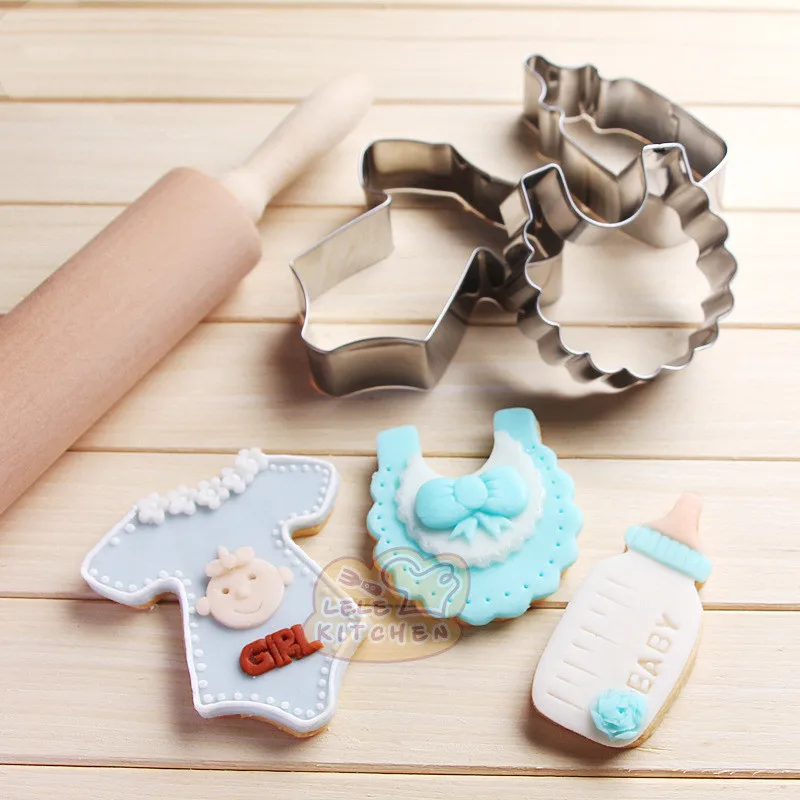 DIY детская бутылка для душа Bib шоколадное Бисквитное Печенье Резак плесень
