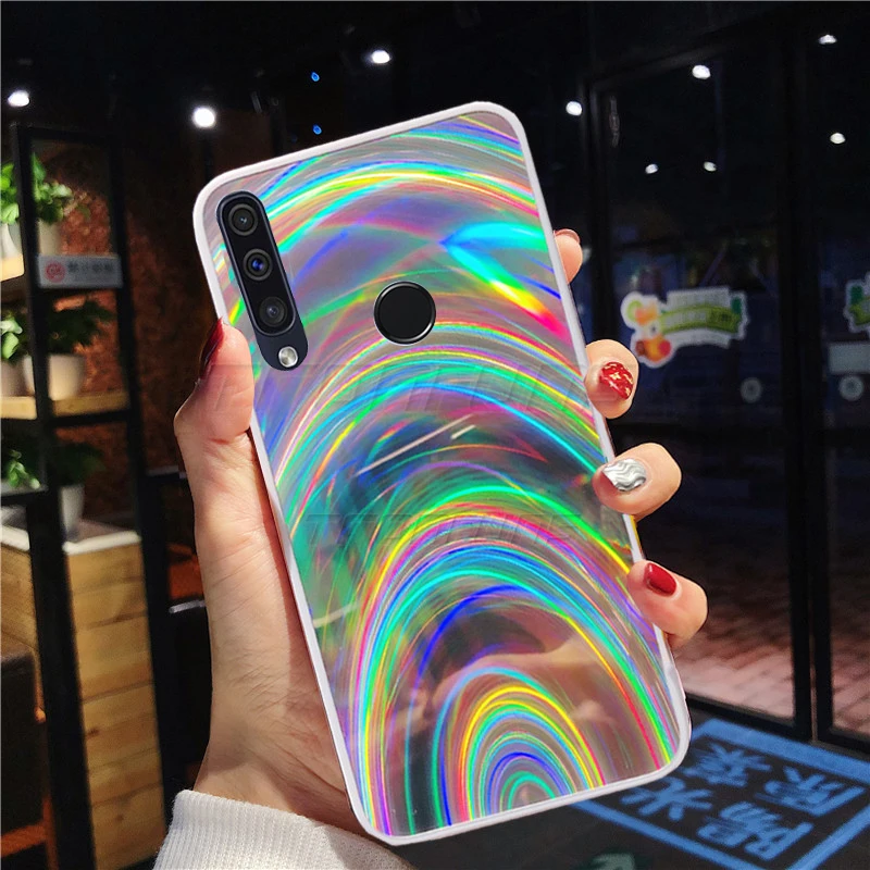 Лазерный Радужный чехол для Huawei P30 P20 Mate 20 Pro PSmart Plus Honor 20i 10i 10 Lite 8X 8A 8S Y9 Y5 Y6 Y7 2019