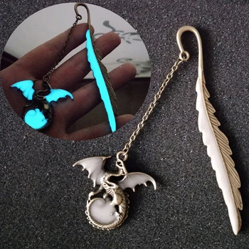 

Book Markers Luminous Glow In The Dark Silver Copper Flying Dragon Shape Bookmarks Creative Gift Stationery Bookmarks For Books
