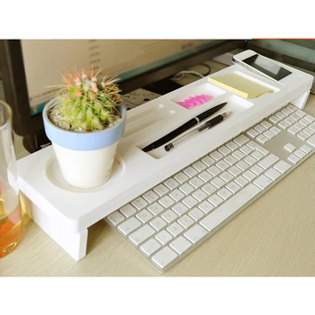

Multi-function Computer Desk Accessories Wooden Desk Storage Organiser Keyboard Commodity Shelf