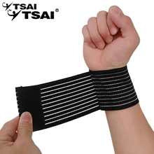 Горячая TSAI, дышащий регулируемый спортивный браслет для спортзала, удобный бандаж для подростков, баскетбольный защитный ремешок для запястья, бандаж, нарукавники