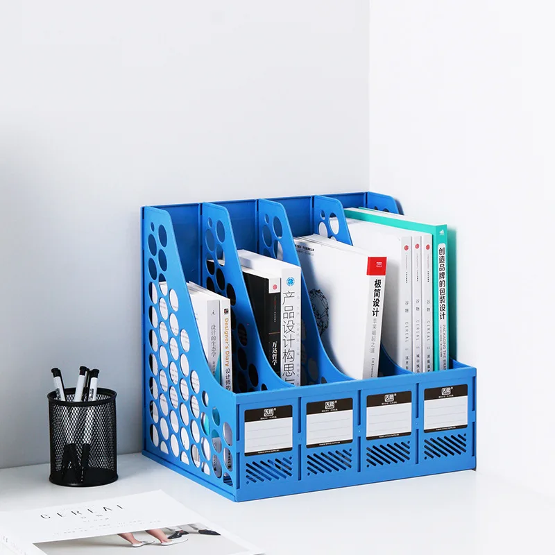 

File Rack Office Information Rack Multi-functional Storage Three Quadruple Thick File Box Students Desktop Book File