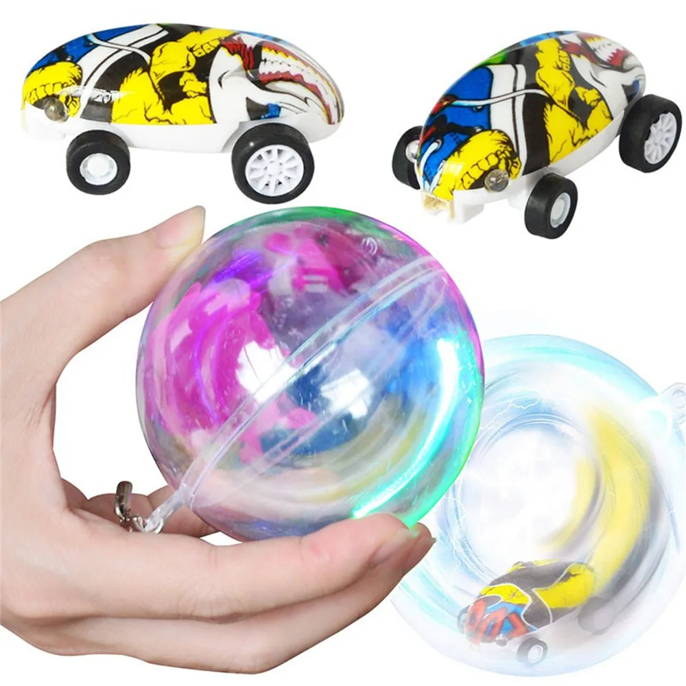 

Laser car Mini high speed 360 degrees rotating stunt racing children pocket toy cars illuminate hanging on a backpack sling key