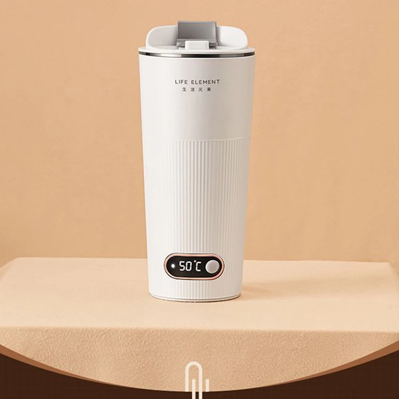 Electric Coffee Mug With Lid USB Portable Thermal Cup Mini Wireless Constant Temperature Control