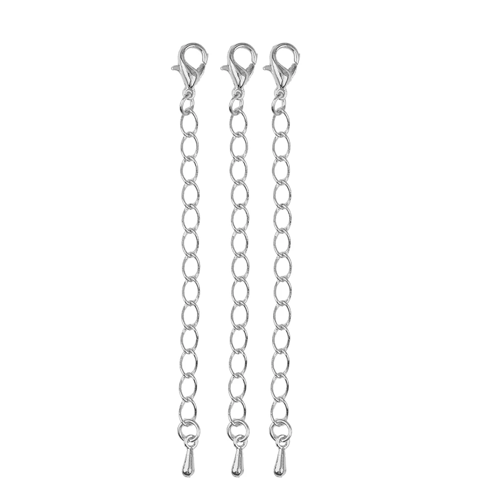 10pcs 2 Colors Extension Link Necklace Chain Extenders Women Girls Necklace Bracelet Jewelry Findings DIY Accessories 75mm 