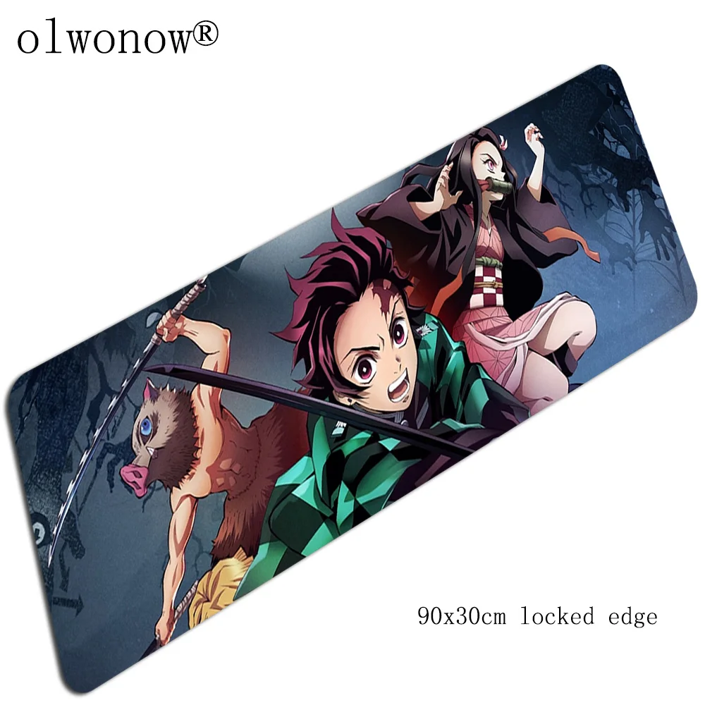 Kimetsu no Yaiba pad мышь HD Печать компьютерный коврик для мыши 90x30 см падмаус Самый дешевый коврик для Мыши Эргономичный гаджет коврик для рабочего стола - Цвет: Size 900x300x2mm