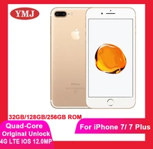 Fábrica desbloqueado usado original apple iphone 7 & iphone 7 plus celular ios 12.0mp câmera quad-core 1960ma smartphone iphone 7