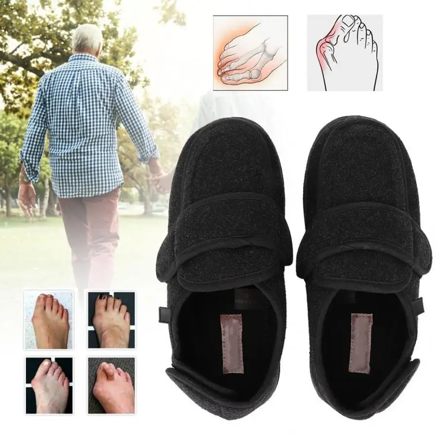 

Pain Relief Comfy Memory Foam Closed Toed Diabetic Edema Adjustable Flat Shoes Braces Supports
