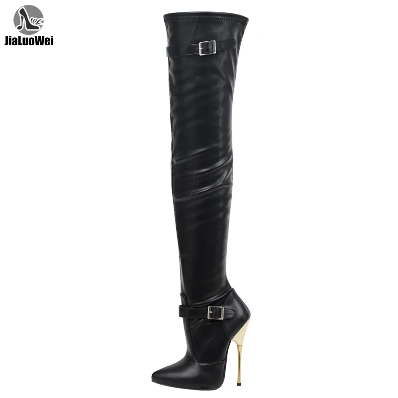 

New Womans Mens Sexy Patent Stretch Fetish Crotch Thigh High Heel Stiletto Boots