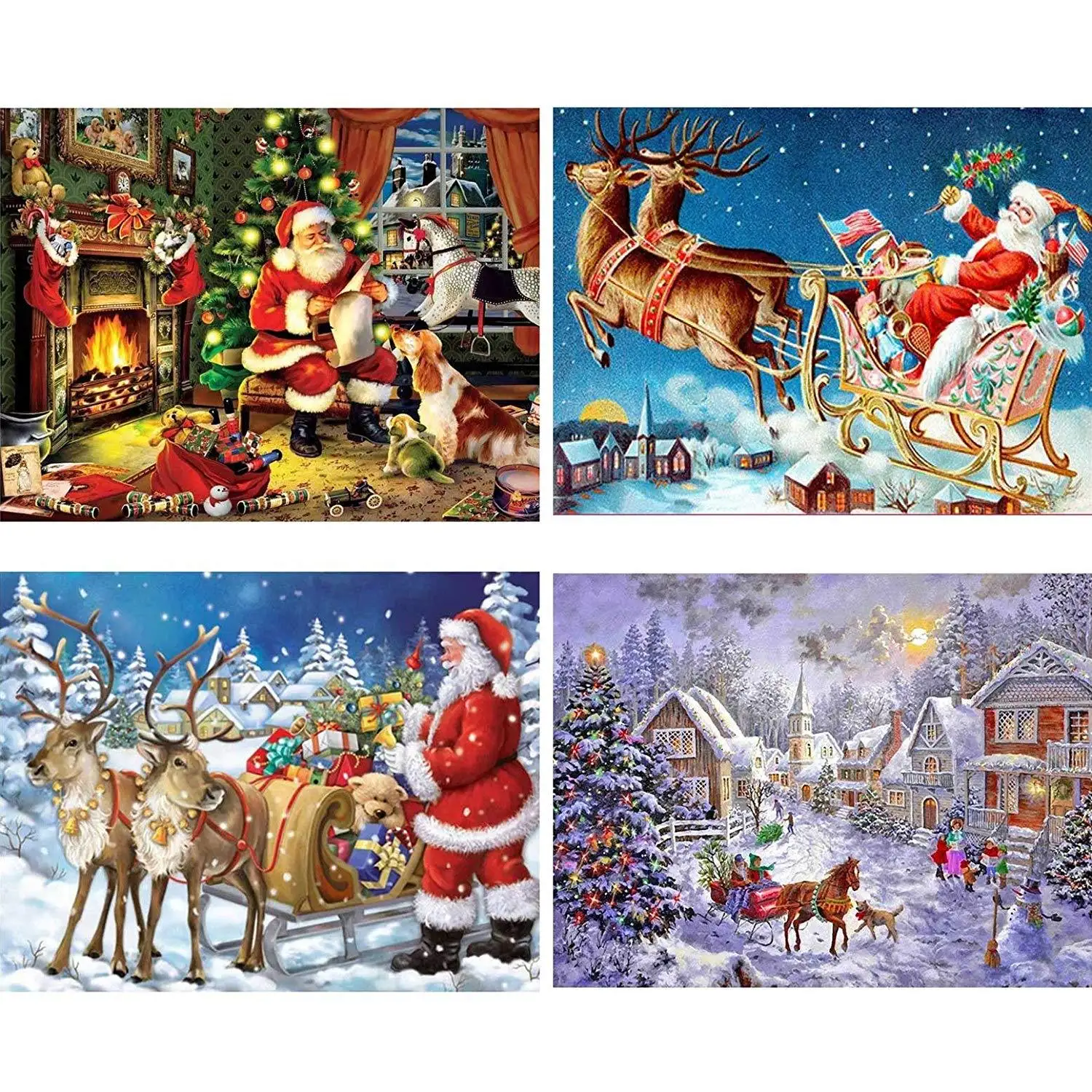 

New 5D Diamond Painting Christmas Tree Round Diamond Decoration Landscape Full of Diamond Embroidery