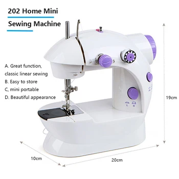 

Sewing Machine Mini Hand-held Clothes Швейная Машинка Household Electric 202 Sewing Machine With Led Lamp