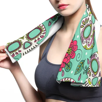 

Cartoon Mexico Skull Face Towel Cooling ice Utility Instant Cozy Ice Cold for Running