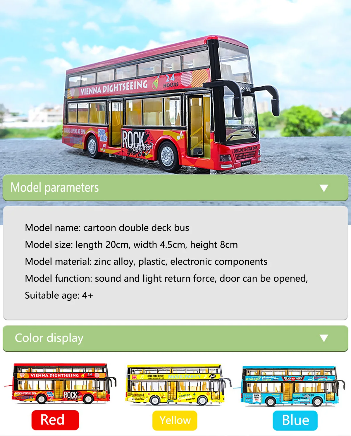 GroßE GrößE Kinder Schulbus Spielzeug Modell TräGheit Auto mit Sound Licht U5P9 
