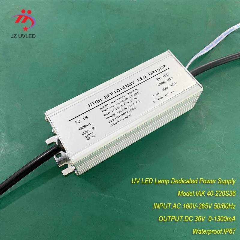 new in stock plc input module 1769 of8c 1756 ia16 1756 oa8 1756 ob8 1769 of8v 0-1.3A DIM 40W IP67 Waterproof Constant Current Source For UV LED Module Gel Curing Lamp INPUT AC 160V-265V OUTPUT DC 36V 1300ma