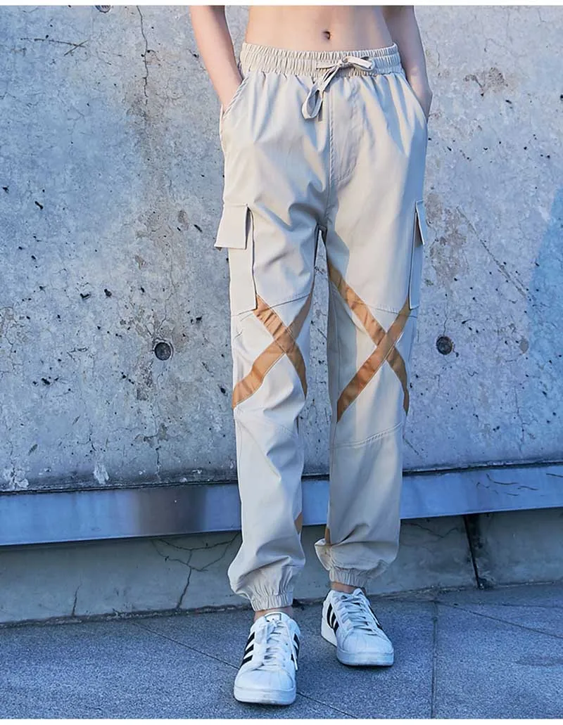 Осень Harajuku плюс размер брюки карго Pantalon большие спортивные брюки женские, с завышенной талией трико для мужчин женские тренировочные брюки - Цвет: Хаки