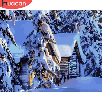 

HUACAN Paint By Number House DIY Pictures By Numbers Tree Kits Drawing On Canvas Hand Painted Painting Art Gift Home Decor