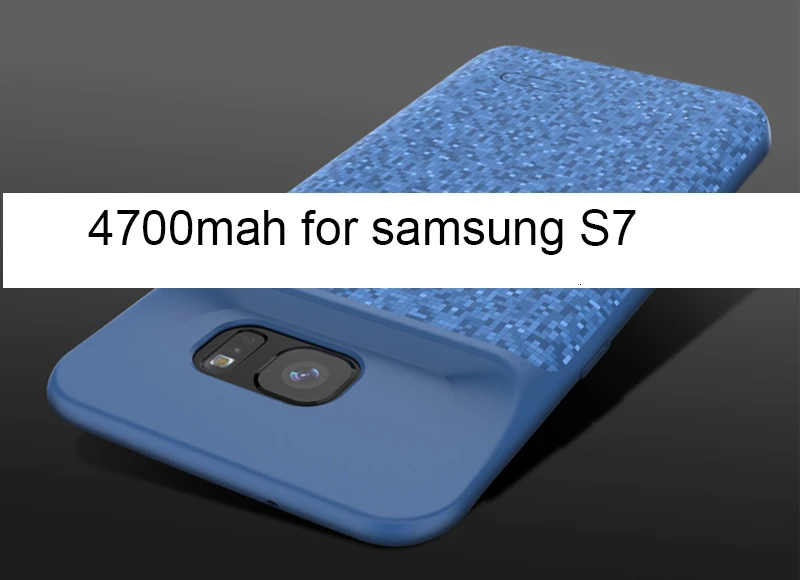 Чехол Vogek для зарядки аккумулятора для samsung Galaxy S7 edge Мягкий Силиконовый противоударный чехол для телефона для samsung Galaxy S7 резервного копирования - Цвет: Blue for S7