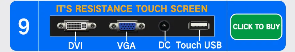 15 ''/дюймовый ПК дисплей настольный ЖК-экран монитор планшета VGA/HDMI/DVI/USB 1024*768 Сопротивление сенсорный экран