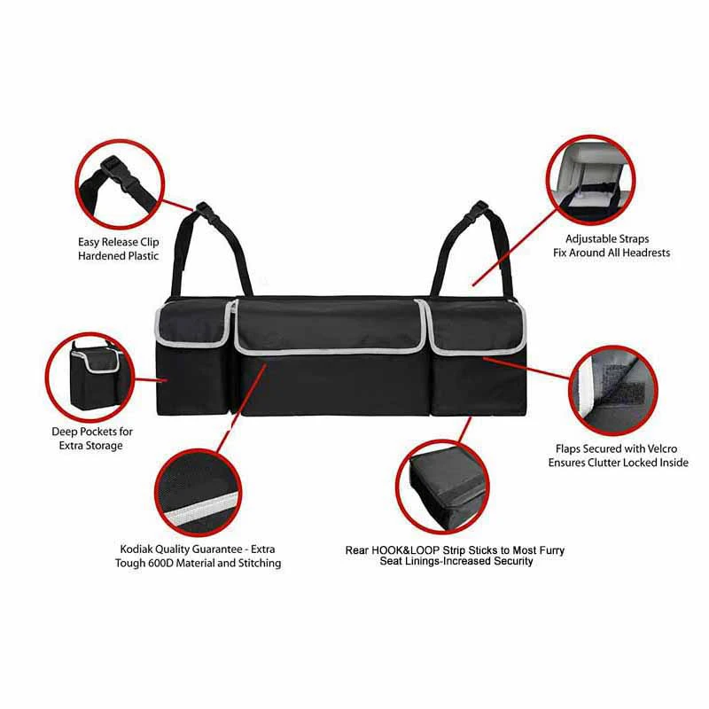

Car Trunk Organizer Backseat Storage Bag High Capacity Multi-use Felt Storage Box Car Seat Back Organizers Interior Accessories