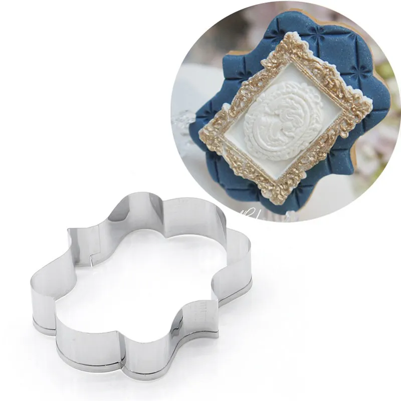 

Stainless Steel Biscuit Mould European frame Shape Fondant Chocolate Cake Embossing Stencil Mold Biscuit Cute Mold Baking Tool