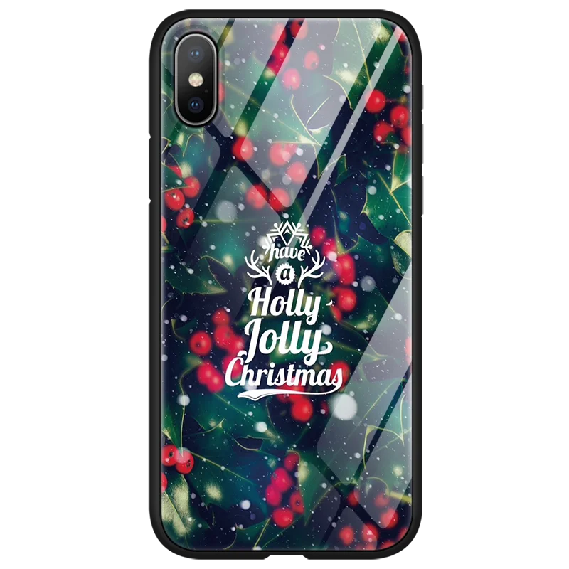 Счастливого Рождества Санта Клаус для iPhone 8 7 6 6S Plus 7Plus роскошный закаленное стекло чехол для iPhone XR 11 Pro XS MAX X Чехол снеговик