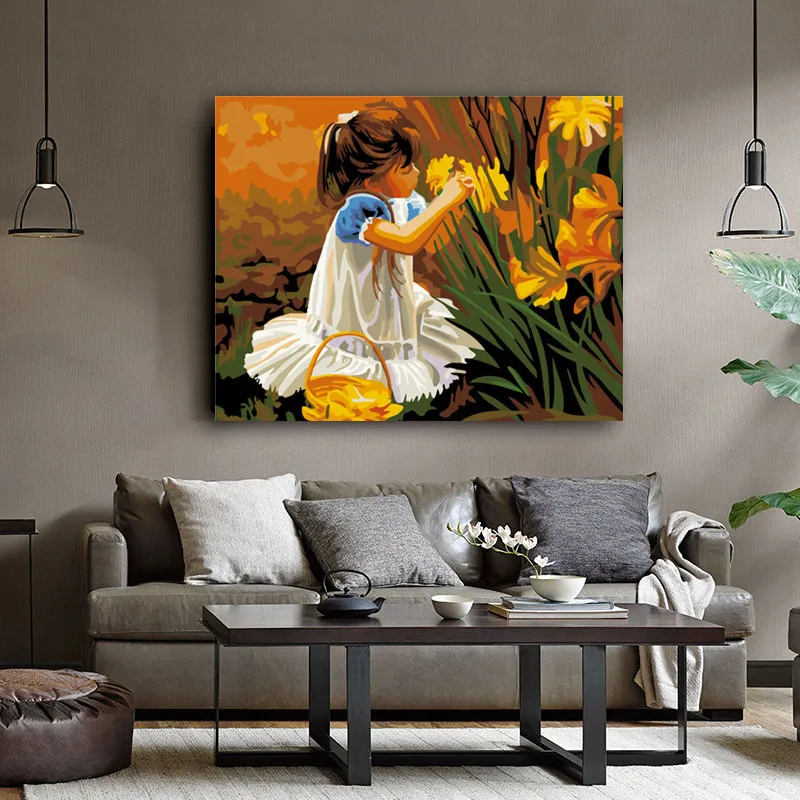 Diy разрисовка по цифровым фотографиям масляная краска выбор цветов маленькая