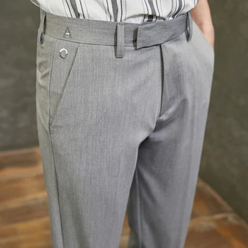 

2020 Summer Business Dress Pants Men Streetwear Casual Slim Formal Office Social Pants Male Wedding Suit Trousers Costume Homme