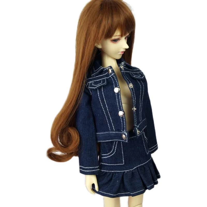 BJD/джинсовый костюм куртка + мини юбка одежда для девочек 1/4 17 44 см MSD DK AOD DD
