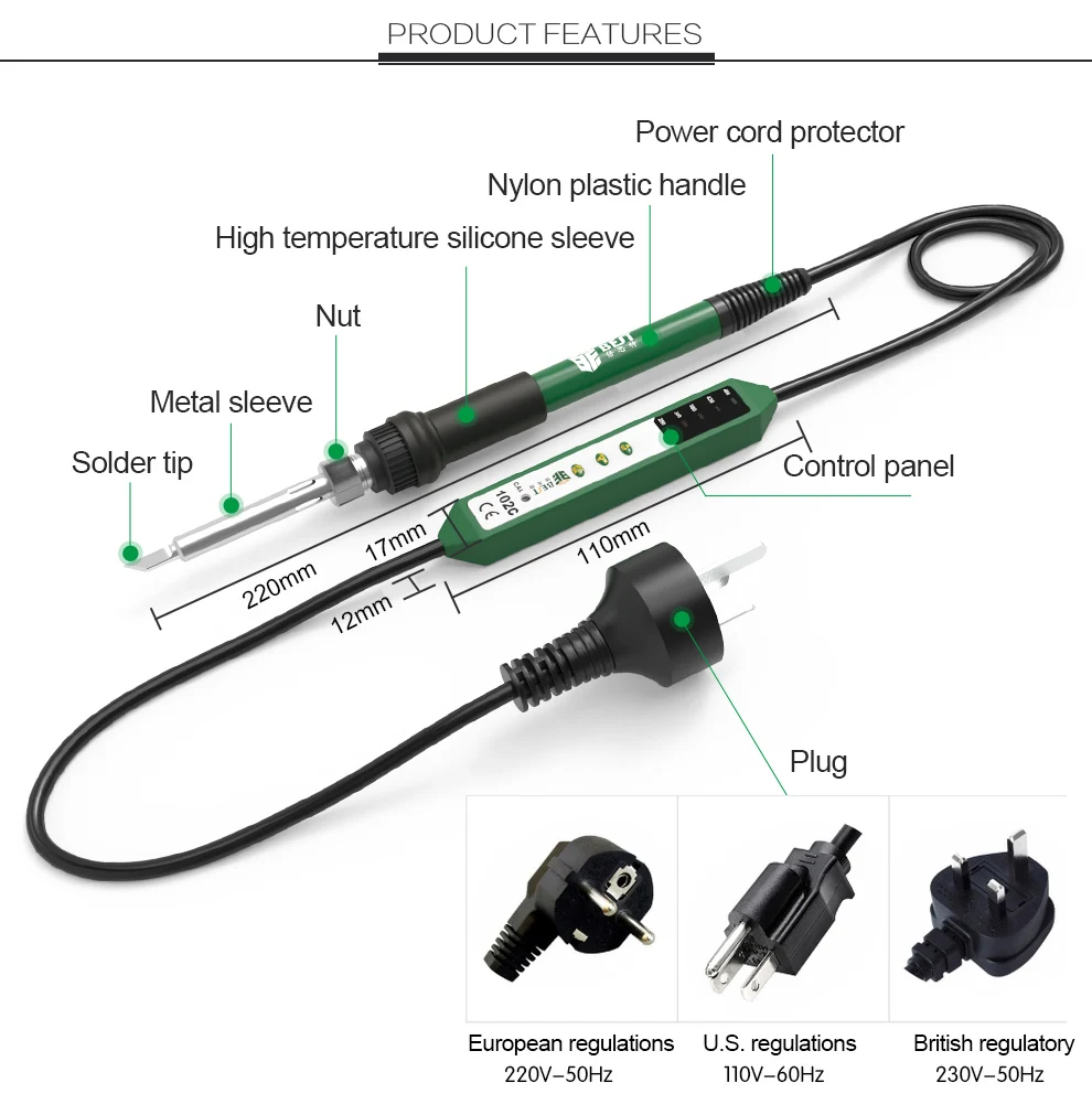 elétrica temperatura ajustável ferro de solda ferramenta soldador electrico