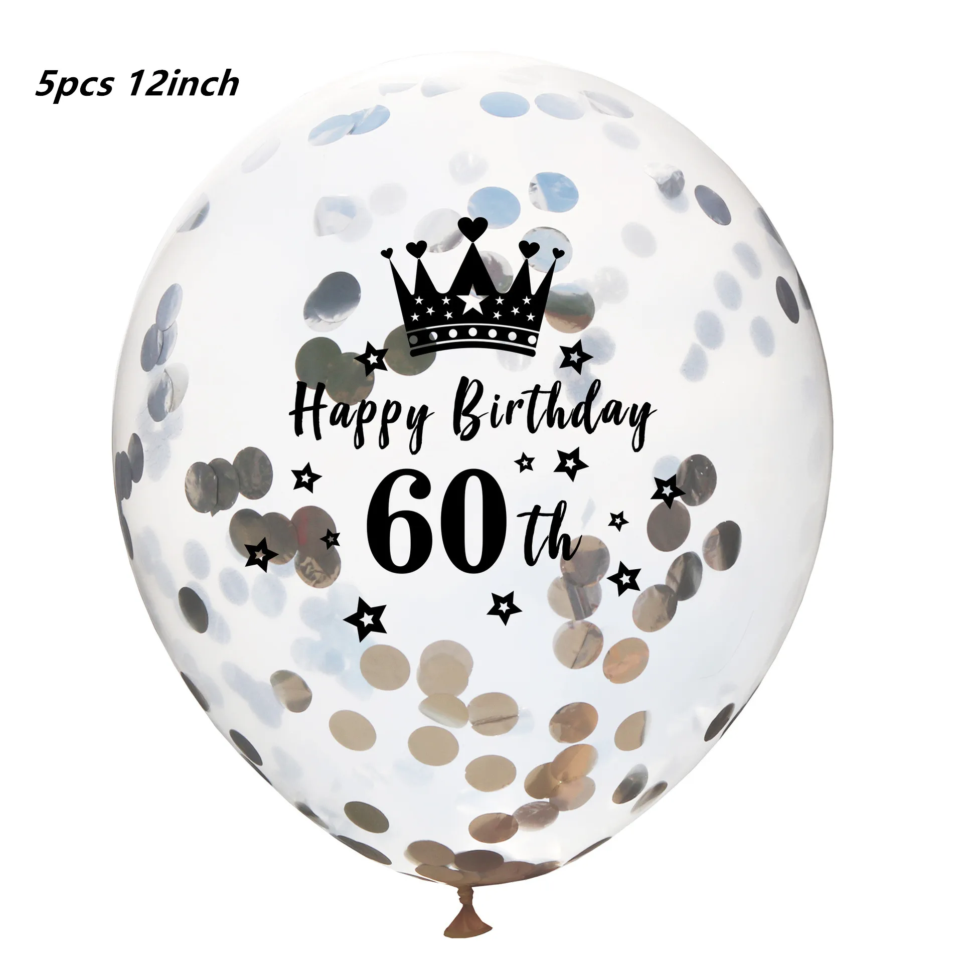 10 шт 12 дюймов 21th 30th 40th 50th 60th шарики ко дню рождения воздушные шары для дня рождения вечеринки 30 40 50 60 70 80 шарики ко дню рождения s шарики для вечеринки - Цвет: 5pcs silver 60