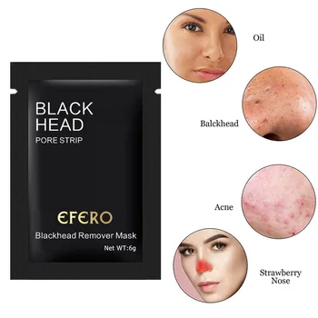 

2020 5pcs/lot New Facial Black Mask Face Care Nose Acne Remover Blackhead Minerals Pore Cleanser Mask Black Head Strip Maquiagem