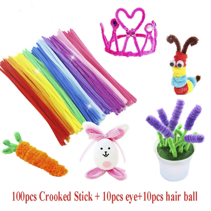 100 шт./лот смешанные цвета сделай сам Плюшевые Цветные корни для волос кривая
