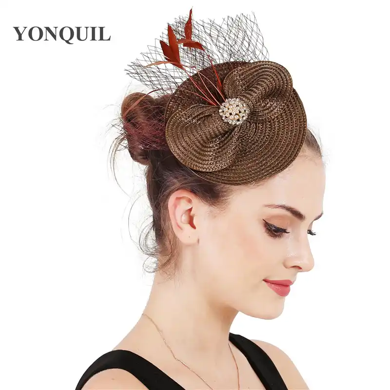 Wedding Occasion Marron Fascinators Hat Hair Clip Party Show