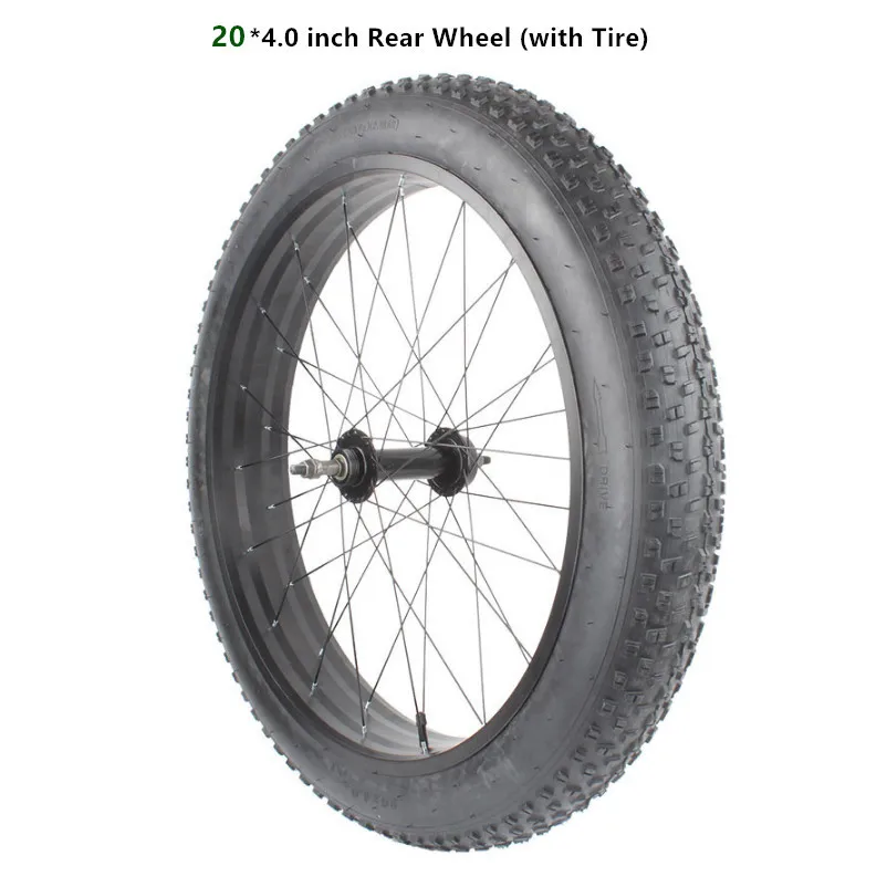 20 Rear Wheel w tire Бренд 20 26 Дюймов 4,0 широкие толстые шины снегоход пляж грубые шины Алюминиевый сплав колеса набор внутренняя камерная шина переднее и заднее колесо - Цвет: 20 Rear Wheel w tire