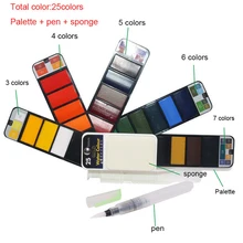 Прямая от производителя, складной веер, креативные акварельные пигменты, легко носить с собой