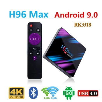 

RK3318 android 9.0 box tv h96 max OS set top tv box 4k USB 3.0 smart tv youtube 4 GB RAM 64GB media player google smart box
