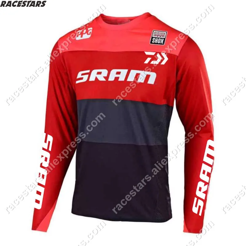 Быстросохнущая футболка с длинным рукавом для гонок на мотоциклах SRAM, Мужская командная одежда для мотоциклистов Crossmax, одежда для езды на велосипеде - Цвет: 1