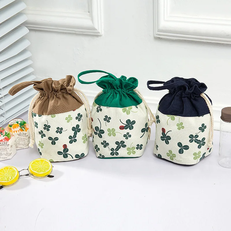 Холщовый Кошелек для монет в студенческом стиле с клевером, Рекомендуемая секция, оригинальная багажная сумка для мобильного телефона