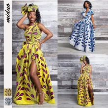 WISH2019 New Style Pop Ethnic-Style Digital Printing High-waisted Slit Skirt Elastic Mid-length Skirt Women's