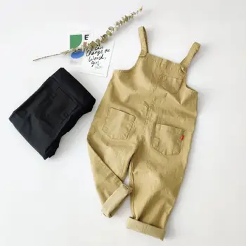 

2020 New Girls Boys Overalls Cotton Spring Fashion Kids Long Pants 4-9 Years PO623