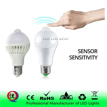 

NEW E27 pir Led Bulb with Motion Sensor 220V 110V Infrared Led Light Bulb Body Induction Auto on/off Sensor Detection Night Lamp