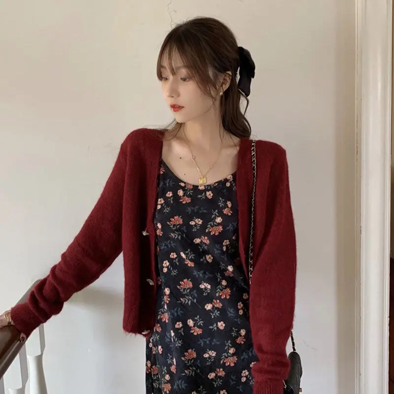 Dress Women Sleeveless Simple Vintage Floral Sexy Casual Cute Summer Corduroy Soft Lovely Fashion Popular Retro Ulzzang Vestido