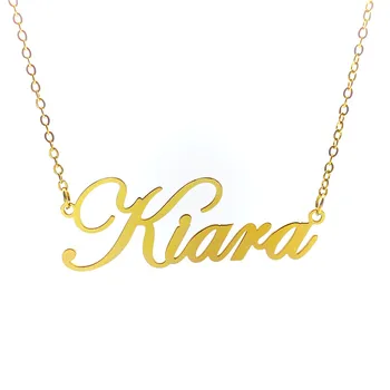 

Custom Name Necklace Personalized Stainless Steel Gold Necklace Women Charms Long Chain BFF Fashion Jewelry Gift Collier Femme