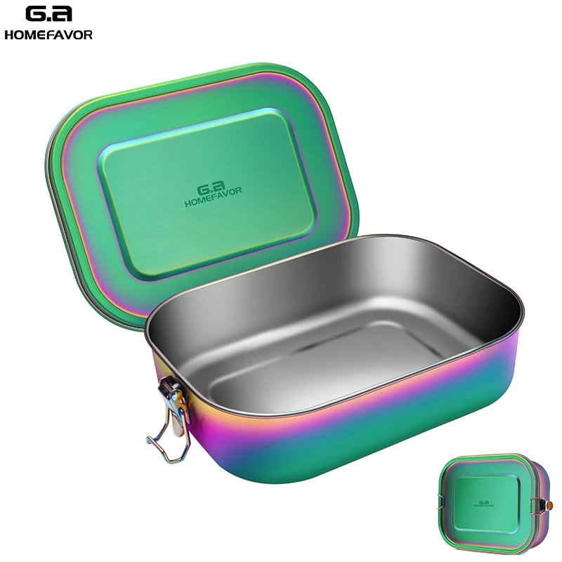

Lunch Bento Box New Food Container 304 Stainless Steel Snack Storage Box Kitchen School Office Big Box