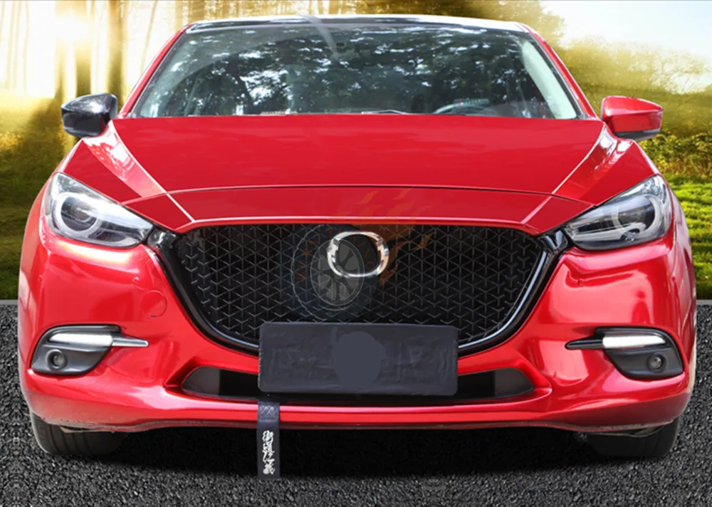 Черный ABS сотовый стиль гриль для Mazda 3 Axela гриль- внешняя гоночная решетка передний бампер капот автомобиля стиль гриль