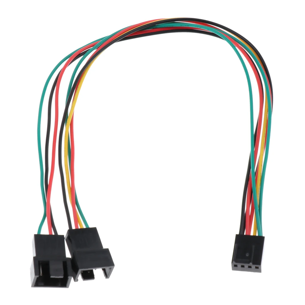 4pin 1 to 2 Ways Connector PWM Fan Power Supply Y Splitter Extension Cable 30CM