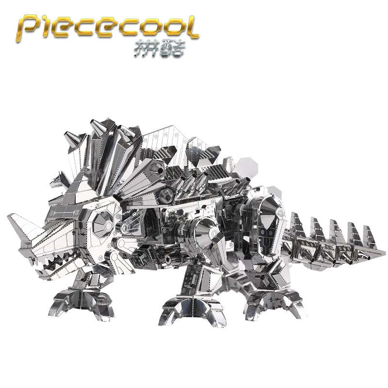 Piececool 3D металлическая головоломка модель Золотой буф Роза седан диадема Феникса бумага с динозаврами краны карусель-го-круглый красочный павлин
